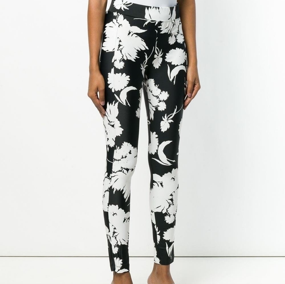 Ganni Alameda Floral Stretch Jersey Leggings NEW